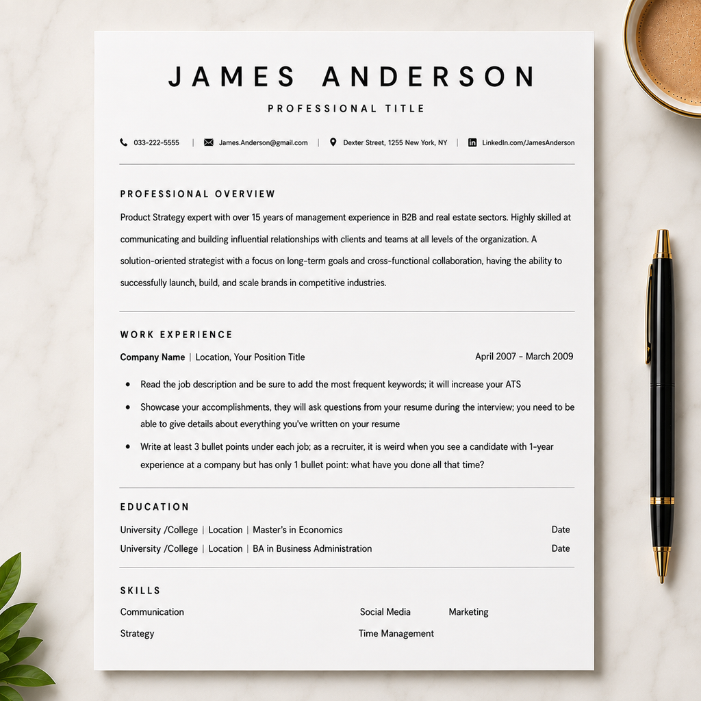 ResumeForge Pro™ ( Professional ATS Resume & Cover Letter Kit )