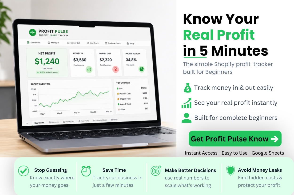 Profit Pulse System (Simple Profit Tracker for Shopify Beginners)