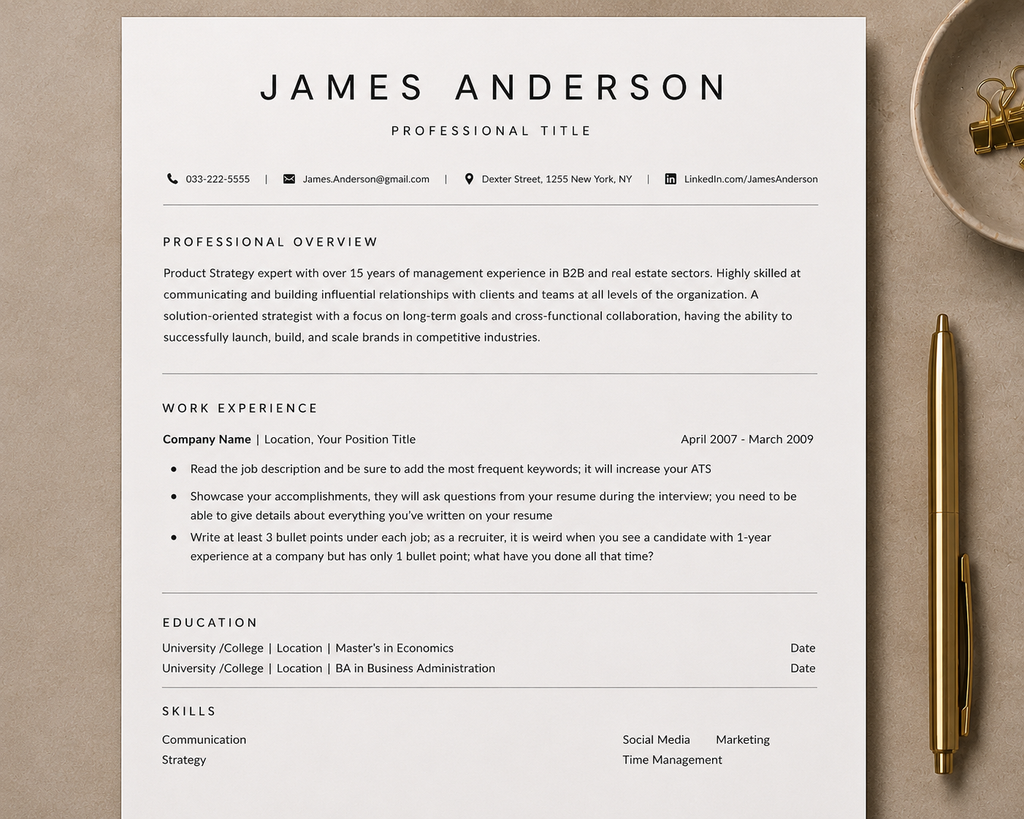 ResumeForge Pro™ ( Professional ATS Resume & Cover Letter Kit )